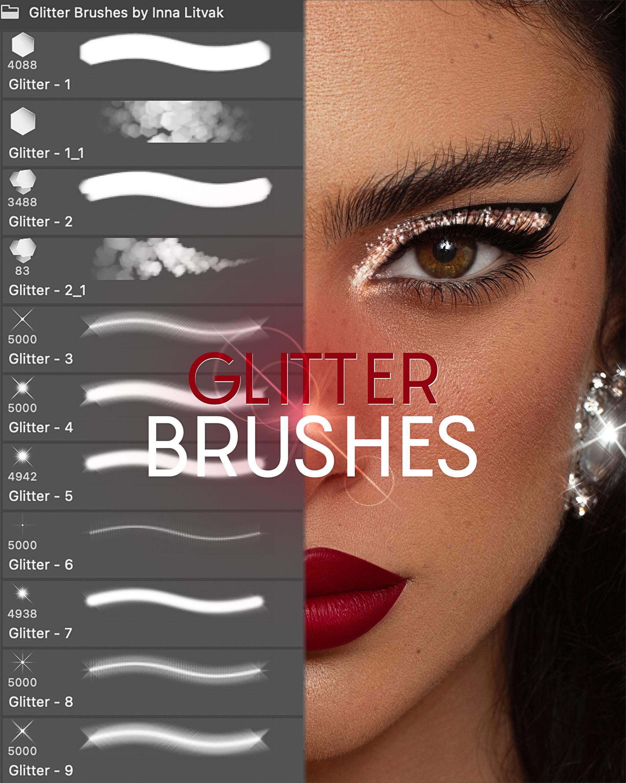 Glitter Brushes for Photoshop (Кисти Блеск) + TUTORIAL
